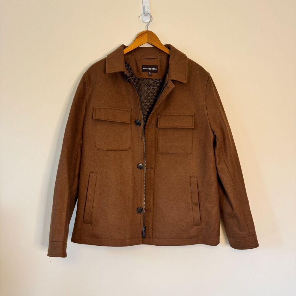 Michael Kors Men's Camel Brown Alhambra Wool Hipster Jacket Size Medium